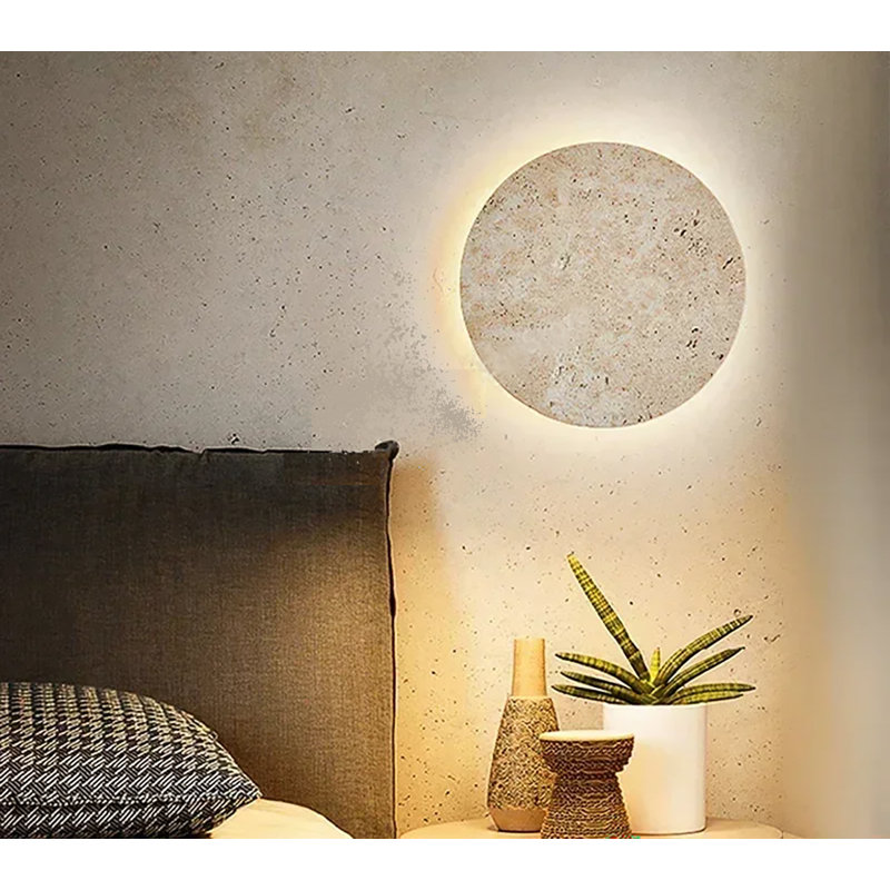 Wabi-sabi Yellow Travertine Wall Light