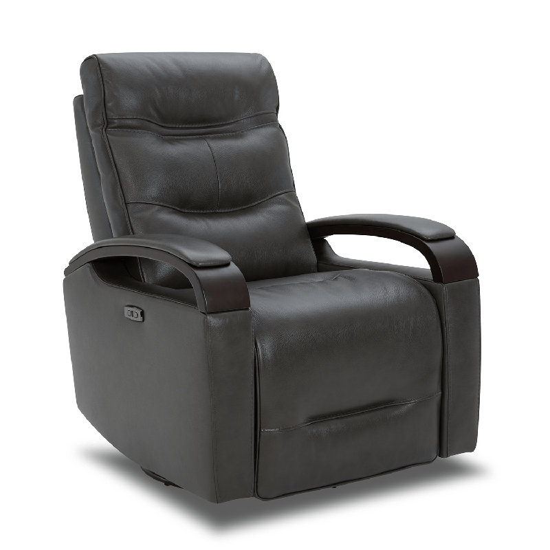 Fauteuil inclinable pivotant en cuir 31,5 po, Cuir gris assorti