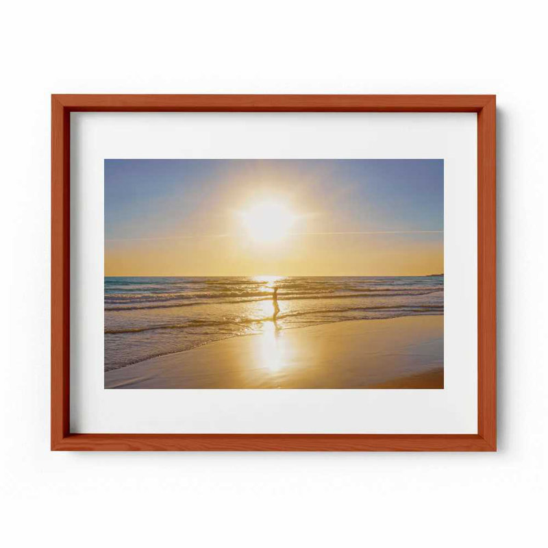 Sunset Shimmer Print by Joseph Regan, 22" H x 26" W x 0.75" D, Cherry
