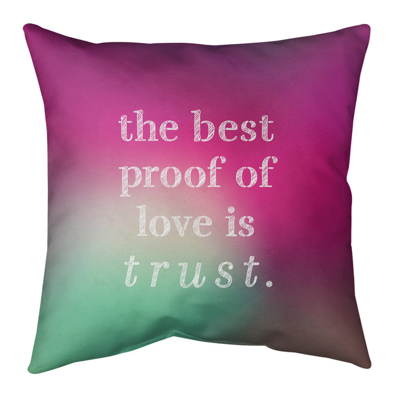 Coussin de sol Love & Trust, 40 po x 40 po, Fuchsia / vert