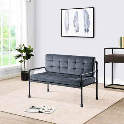 Grey Velvet With Customizable Padding And Seat Soft Loose Back