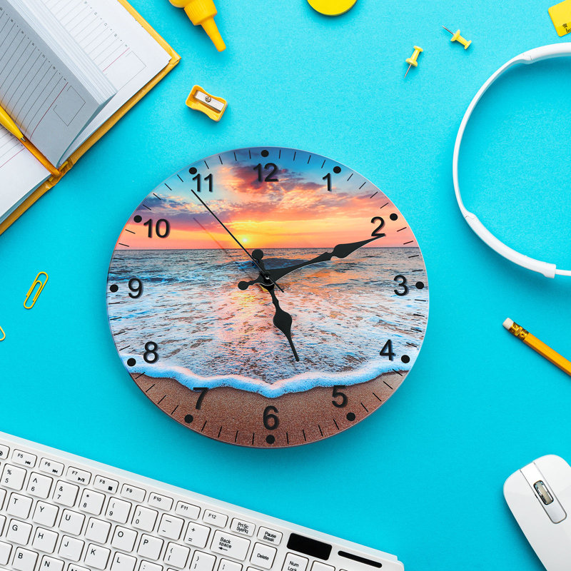 Horloge murale 12 po Beach Sunset