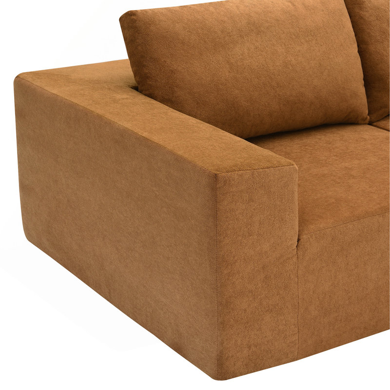 Versatile Modular Sofa Set For Home, No Assembly, Comfortable And Stylish, Brown Fabric