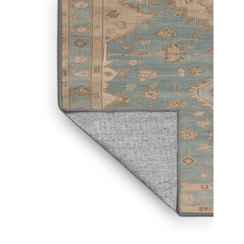 Tapis gris Afyon lavable à la machine