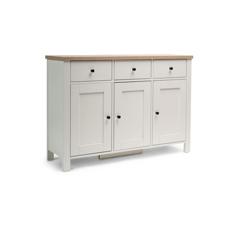 Maryhannah 115cm Sideboard, White, 3 Doors