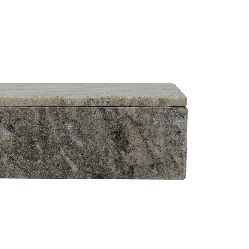 Foreside Home & Garden Beige Marble Box with Lid