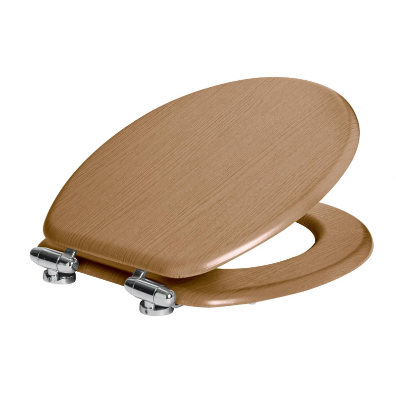 Harbour Housewares - Soft Close Wooden Toilet Seats - Oak Effect, Dark Oak