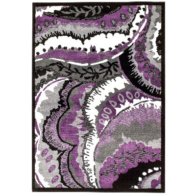 Mauve abstrait/Tapis décoratif gris