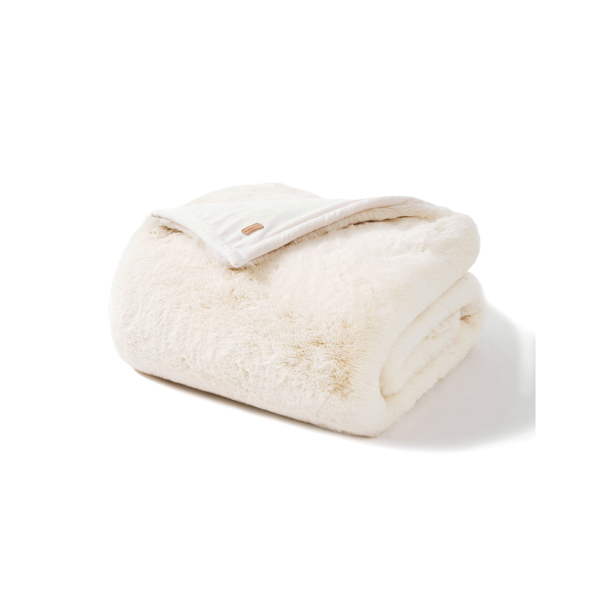 Luxury Soft Faux Chinchilla Fur Throw Blanket 1220GSM, 90" L x 72" W, Arctic White