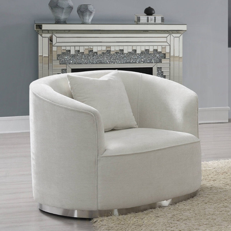 Chaise en chenille Odette Beige avec coussin Odette