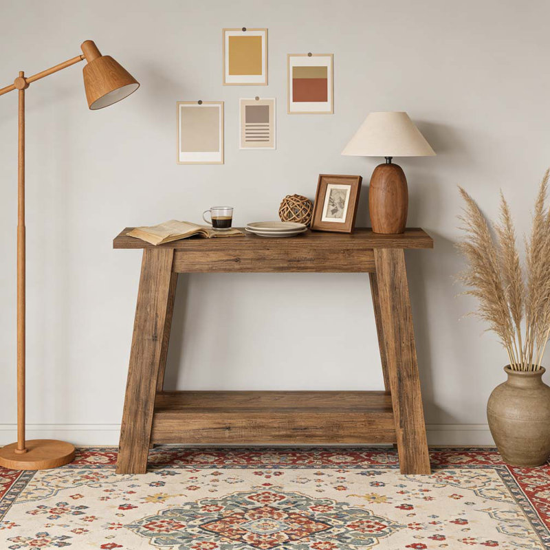 Rustic Console Table,2-Tier Entryway Table,Narrow Sofa Table