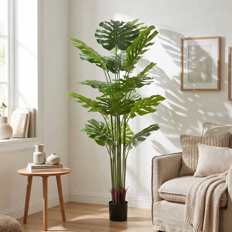 Fausse plante Monstera Deliciosa, H 63 po x l 39,37 po