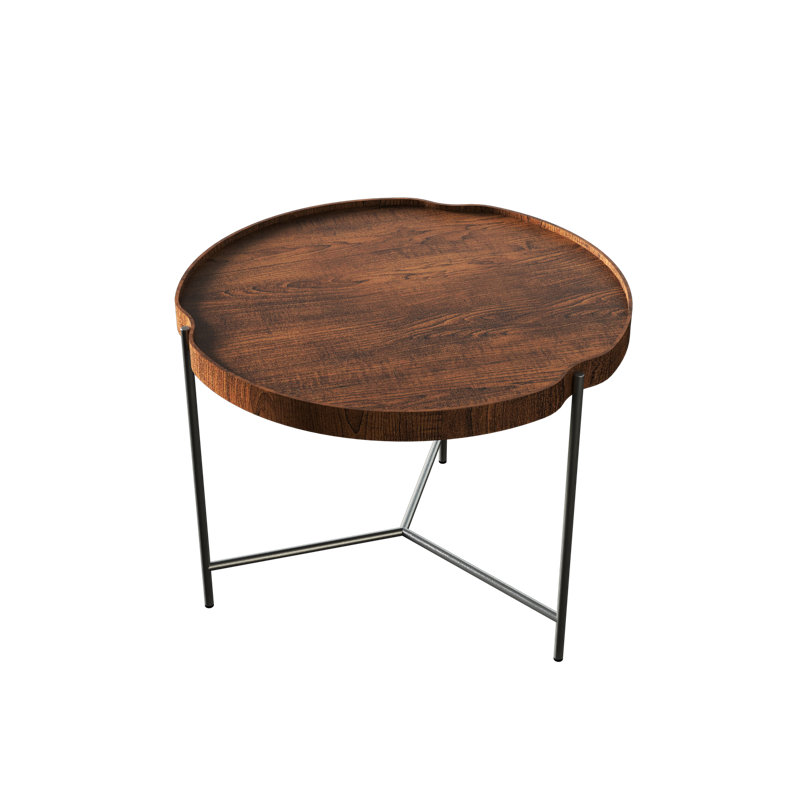 Table d'appoint Flow Accord, Imbuia, H 18,07 po x l 23,62 po x P 23,62 po