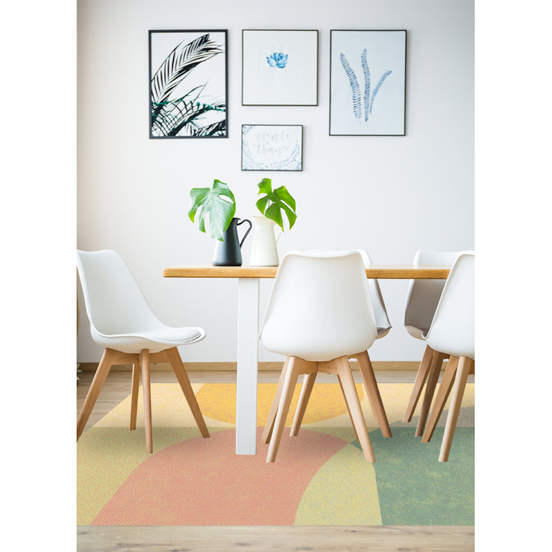 Godmond Vinyl Machine Printed Area Rug, Rectangle 3'3.4" x 4'11.1"