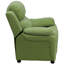 Deluxe Padded Contemporary Kids Recliner with Storage Arms-575610411