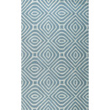Tapis bleu en laine touffeté à la main Rhea
