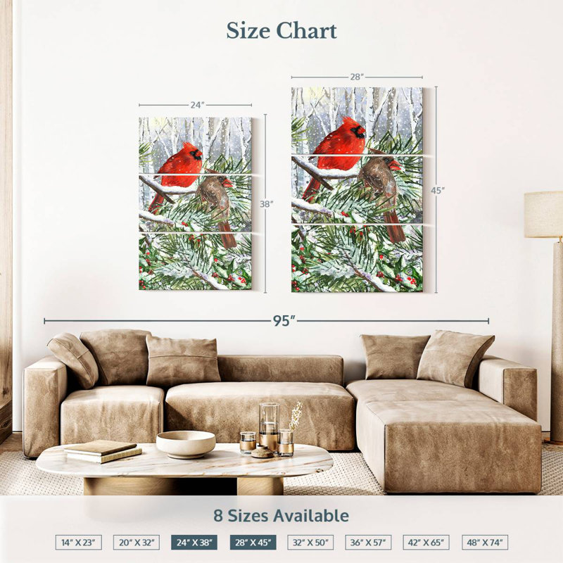 Brampt Holiday Cardinals, 38" H x 24" W