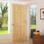 Porte standard coloniale à panneaux en bois massif non fini-23080282