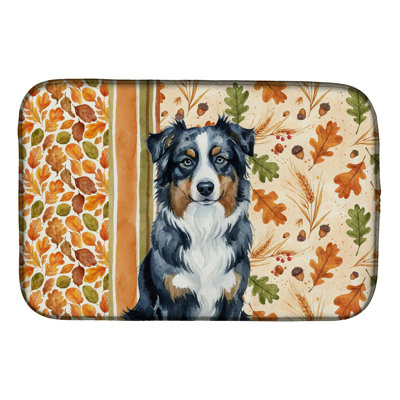 Australian Shepherd Heirloom Fall Dish Drying Mat