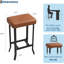 Ensemble de tabourets de bar modernes en similicuir de 24 po avec tabourets compacts avec pieds irréguliers en métal, assemblage facile - brun, paquet de 2 pièces-2067202414