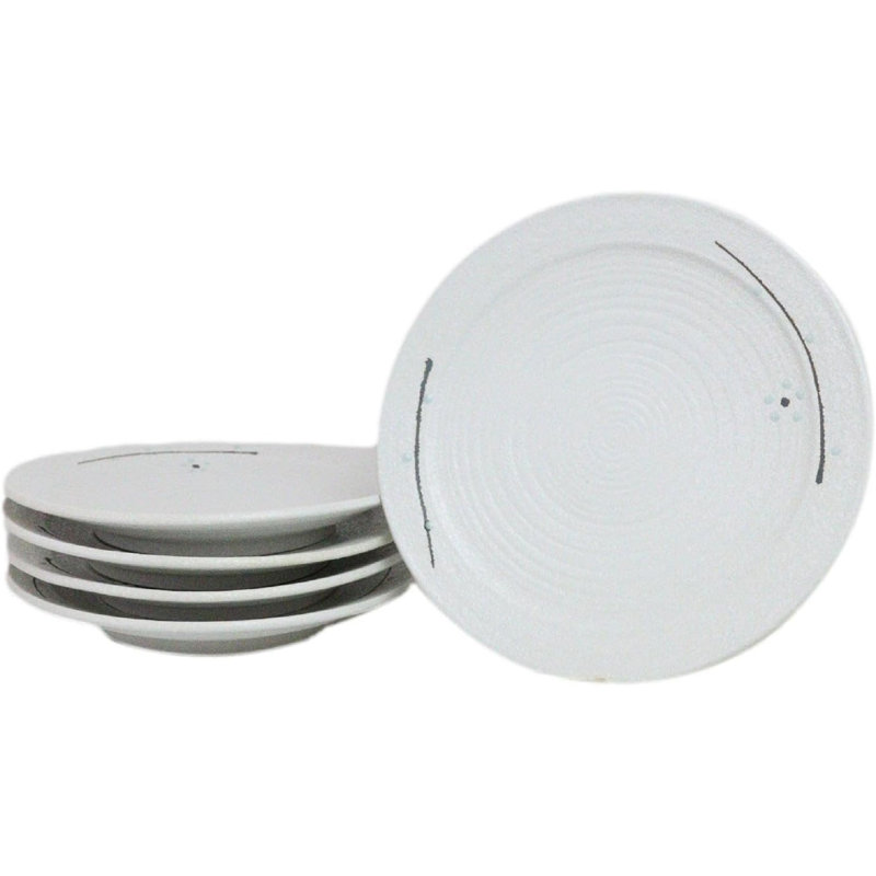 Ensemble de 5 grandes assiettes rondes Collection Snow Snow