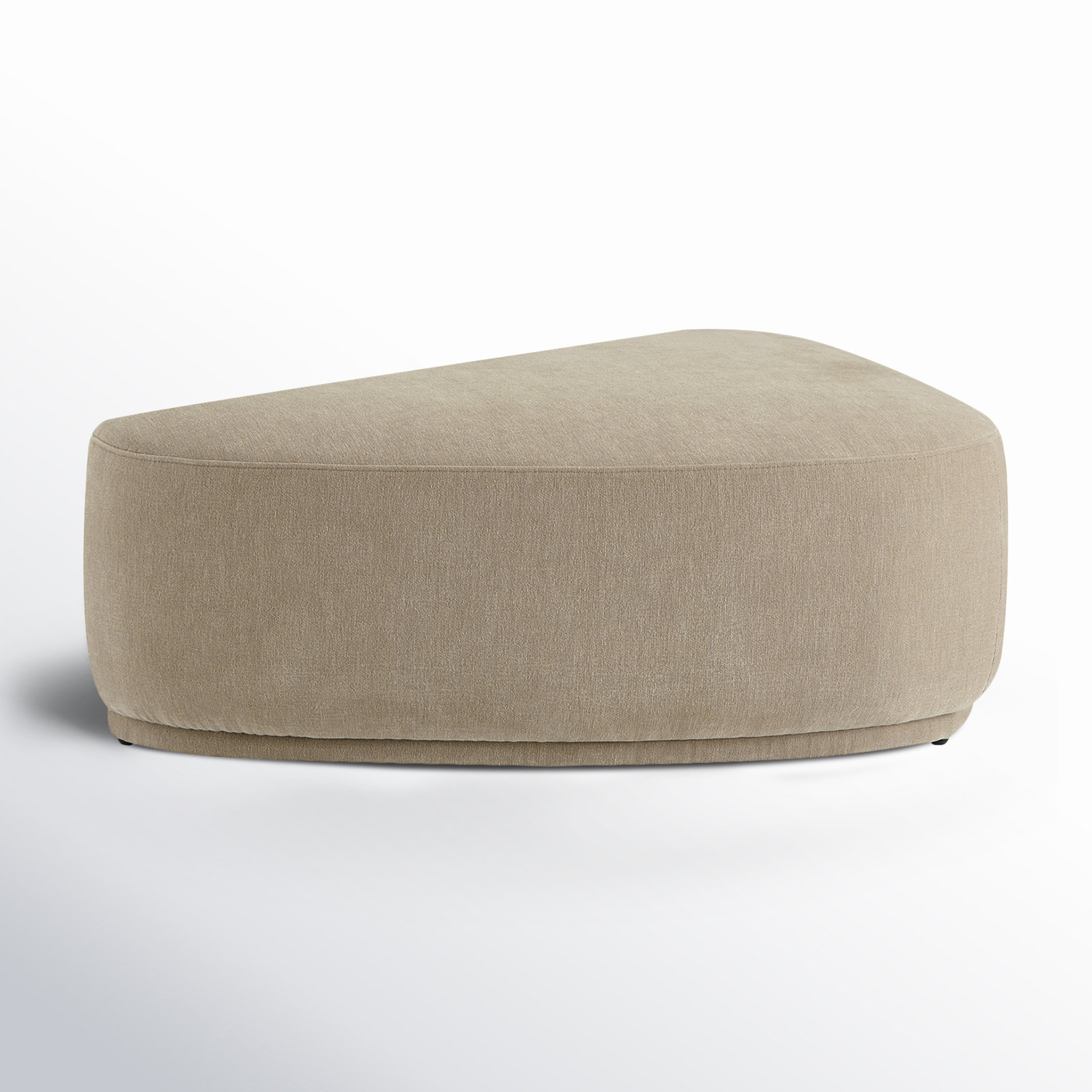 Adna 44'' Triangular Upholstered Ottoman, Capri Wicker Performance Chenille