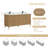 Seoul 72" Double Vanity in Washed Ash Grey with White Grain Composite Stone Top