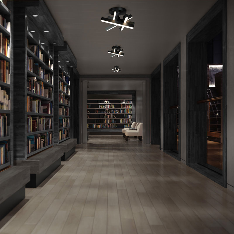 Chaos LED Semi-Flush Mount, Brushed Aluminum