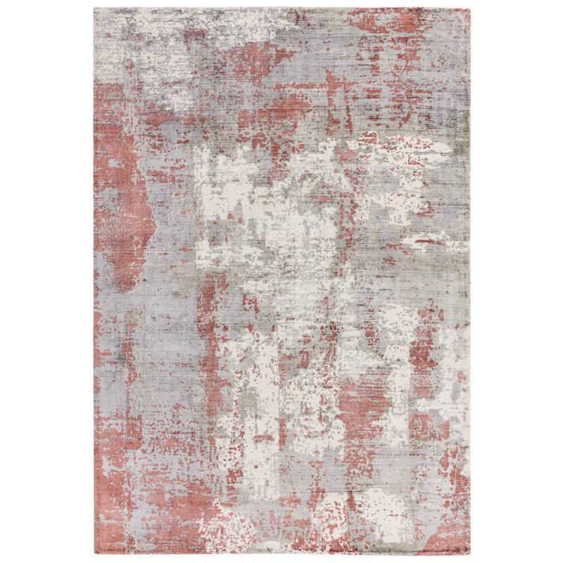 Midhurst Hand Woven Silky Red/Grey Area Rug, Rectangle 240 x 340cm