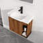 Armoire de salle de bain murale 24 po avec lavabo en céramique et porte à fermeture en douceur, 2 tablettes ouvertes