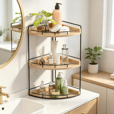 Organisateur de coin de comptoir de salle de bain, comptoir de rangement de salle de bain à 3 niveaux pour les soins de la peau, tablette d'évier pour le décor de la cuisine