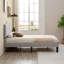 Lit plateforme simple avec tête de lit ajustable en tissu Aldora-306472038