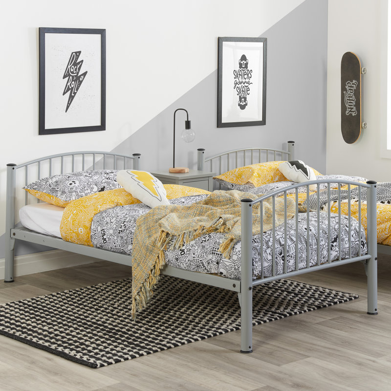 Corfu 90 Cm X 190 Cm Bunk Bed, Silver and black