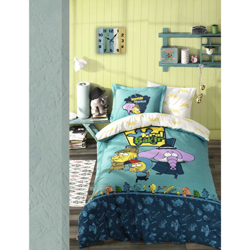 Lothair No Pattern Duvet Cover with Pillowcases, Green