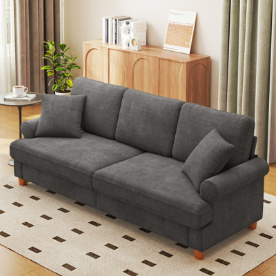 Canapé standard en chenille 3 places avec coussins à ressorts 86 po Winston Porter
