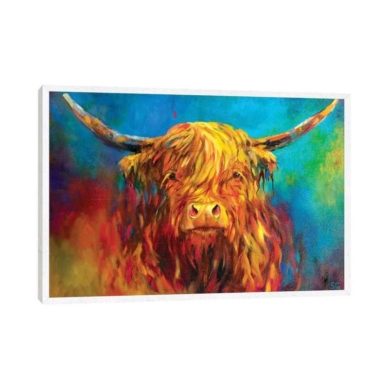 Glencoe by Sue Gardner - Painting on Canvas, 45.72cm H x 66.04cm W x 3.81cm D, White Floater Framed