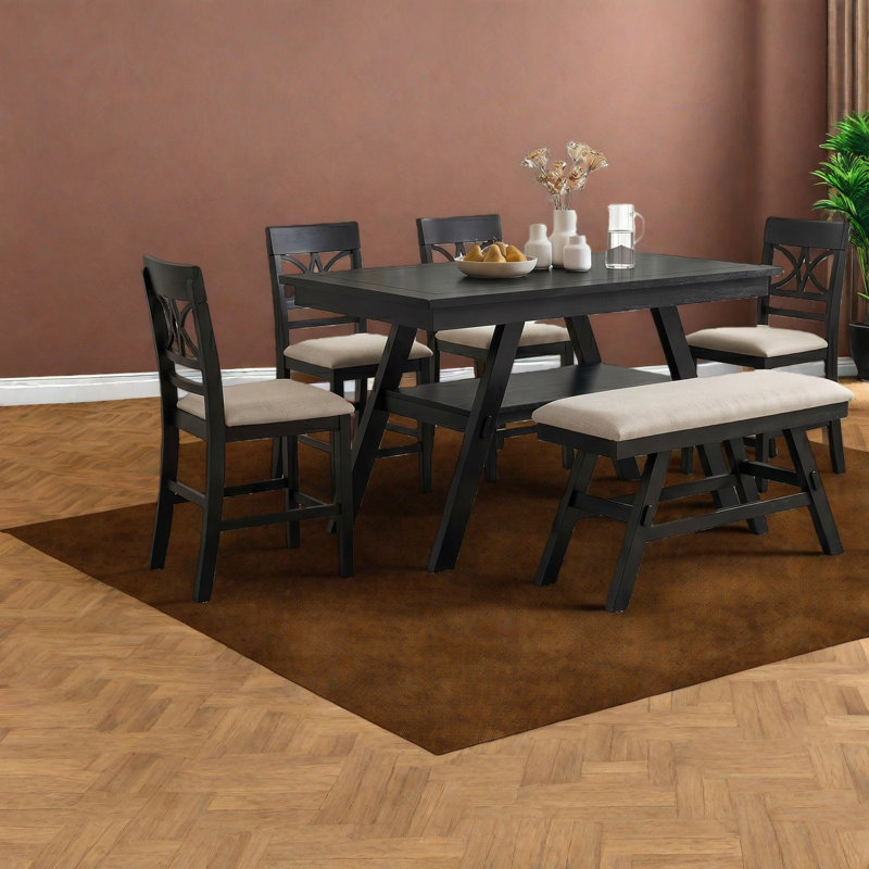 Ensemble de table de salle à manger avec rangement en bois (doit inclure la table et la chaise)