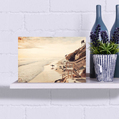Coucher de soleil et surf, architecture contemporaine, art mural plage