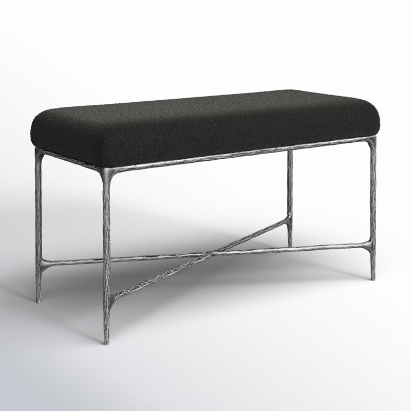 Banc rembourré 36 po Evelynn, Noir