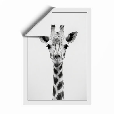 Giraffe Portrait Modern - Framed Print