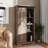 Rustic Farmhouse Storage Cabinet Bookcase with Sliding Barn Door and Adjustable Shelves-1468222568