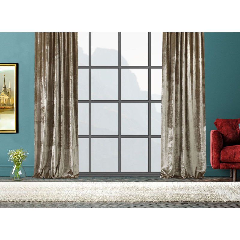 Room Darkening Single Curtain Panel, 260cm Width x 265cm Drop, Light Gray