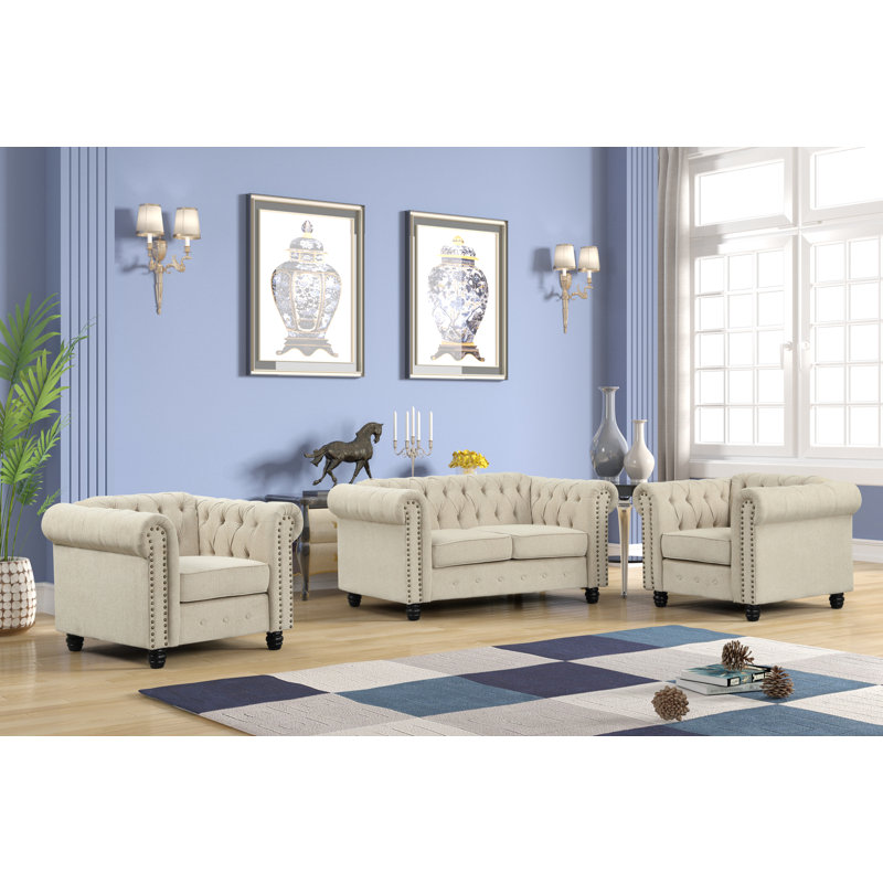 Ensemble de salon Cordarell, Lin beige