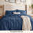 Bedsure Queen Pintuck Bed-in-a-Bag- Navy Pinch Pleat Comforter with Sheets, Pillowcases & Shams-103425110-106256316