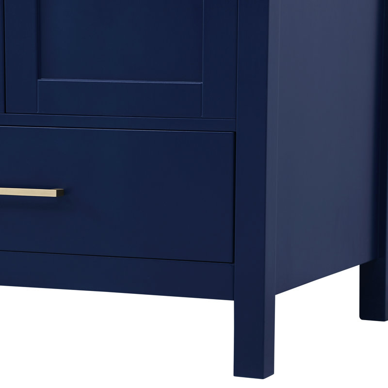 Ensemble de meuble-lavabo large 72 "Irene, Bleu, Quartz Calacatta