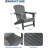 6-Pack Modern Adirondack Chairs – HDPE Poly Lumber, 380LB Capacity, Wooden Texture | Weatherproof for Outdoor Firepit, Patio & Deck, Grey