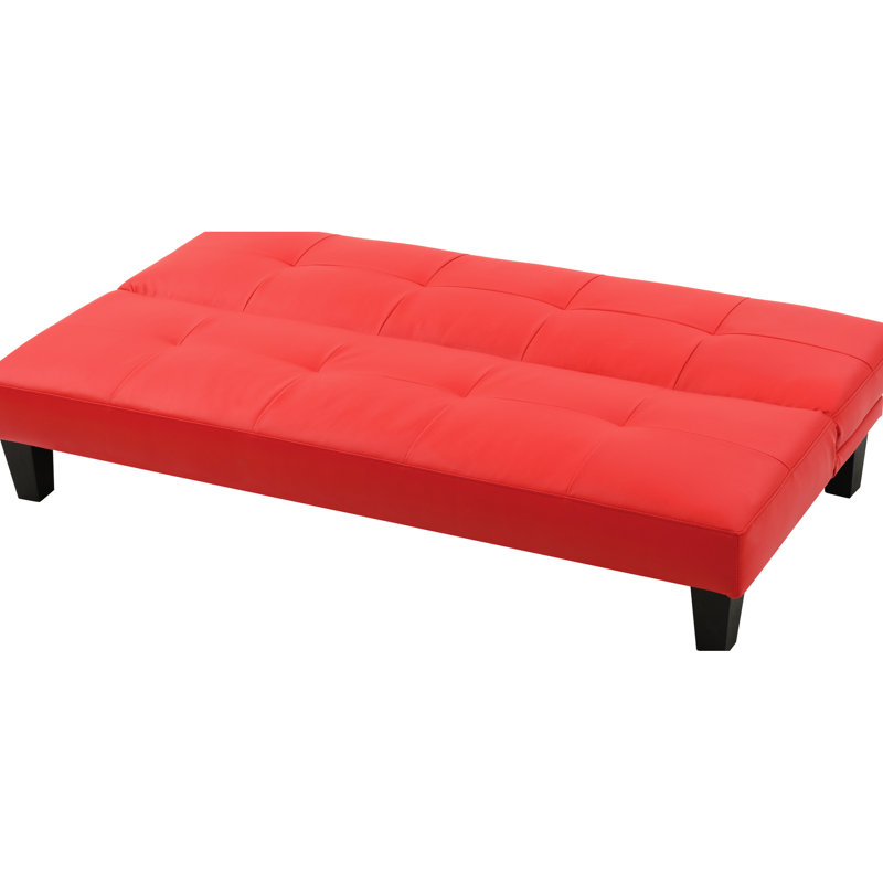 Lit contemporain rouge 2 - rembourré de mousse, dossier, complète les différents intérieurs, facile à assembler pour les moments intimes dans les zones à 2 sièges, style moderne, similicuir, fermeté moelleuse, configuration