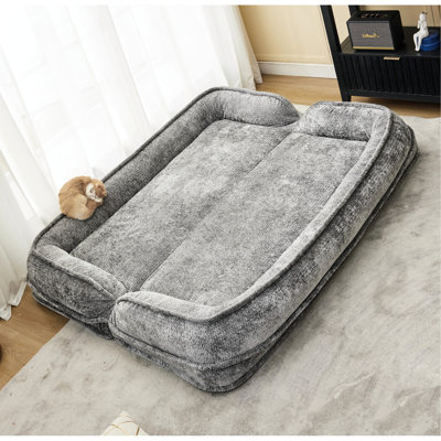 Lit double pour chien, paresseux, revêtement en chenille, 2 sièges, 5 dossiers réglables, très grand canapé pour le temps en famille, chenille, détente après le travail