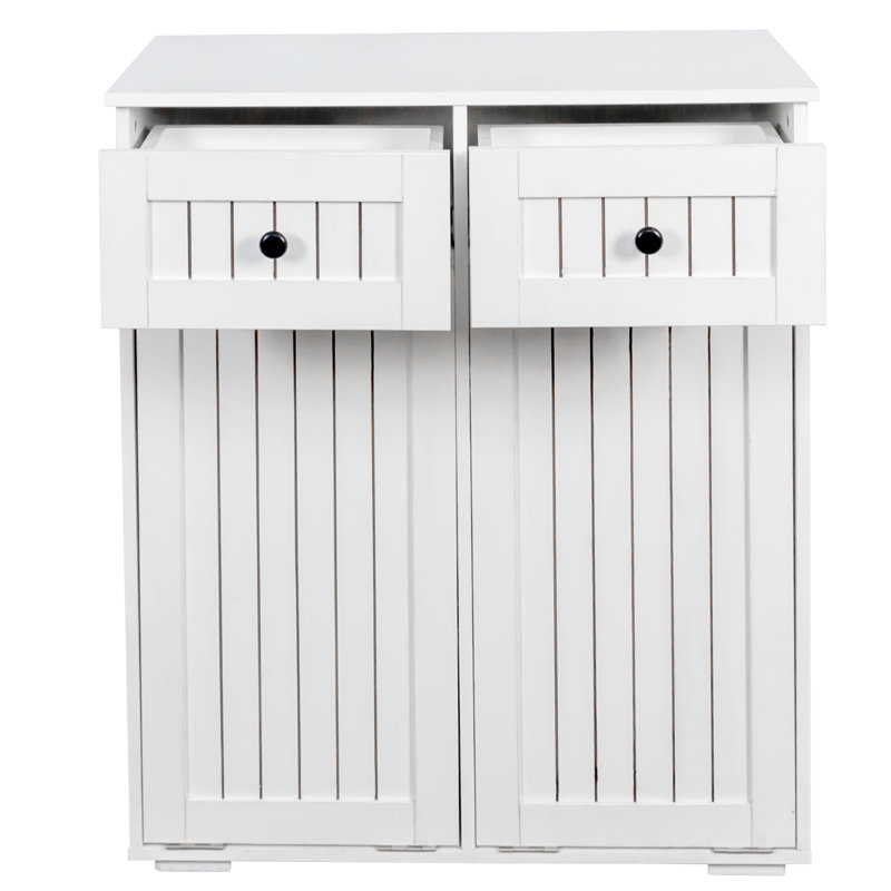 Armoire à linge, avec 2 paniers à linge amovibles et 2 tiroirs, buffet