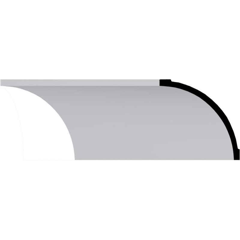 Primed White Polyurethane Geometric Crown Moulding Sample